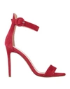 Anna F . Woman Sandals Red Size 8 Leather