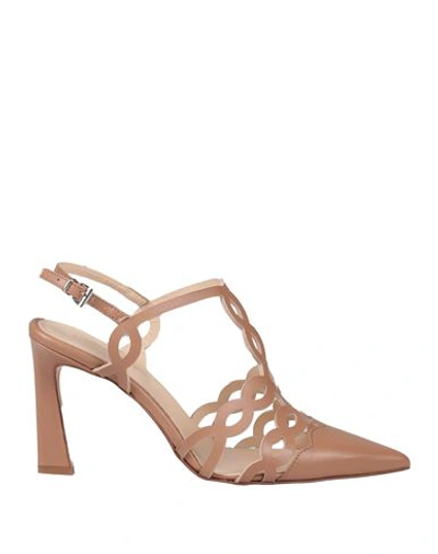 Anna F. Woman Pumps Blush Size 8 Leather In Pink