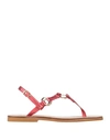 Chatulle Woman Thong Sandal Red Size 8 Leather