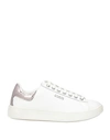 GUESS GUESS WOMAN SNEAKERS WHITE SIZE 6 LEATHER, RUBBER