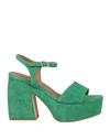 Carmens Woman Sandals Green Size 8 Leather