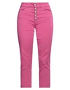 Dondup Woman Denim Pants Fuchsia Size 26 Cotton, Elastomultiester, Elastane In Pink