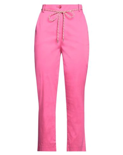 Patrizia Pepe Woman Pants Fuchsia Size 8 Cotton, Polyamide, Elastane In Pink