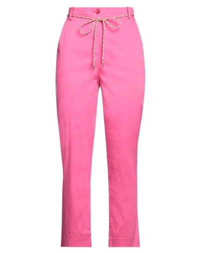 Patrizia Pepe Woman Pants Fuchsia Size 10 Cotton, Polyamide, Elastane In Pink