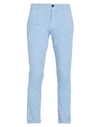 Manuel Ritz Man Pants Sky Blue Size 32 Cotton, Elastane