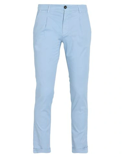Manuel Ritz Man Pants Sky Blue Size 32 Cotton, Elastane In Blue