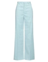 Red Valentino Woman Pants Sky Blue Size 6 Linen, Cotton, Elastane