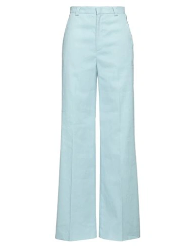 Red Valentino Woman Pants Sky Blue Size 6 Linen, Cotton, Elastane