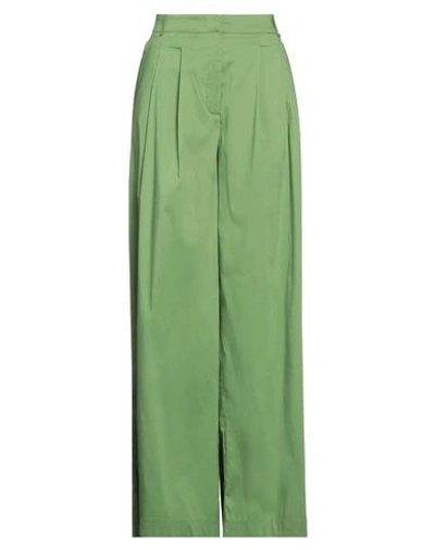 Jijil Woman Pants Green Size 2 Cotton, Polyamide, Elastane