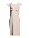 Seventy Sergio Tegon Woman Midi Dress Beige Size 10 Polyester, Elastane