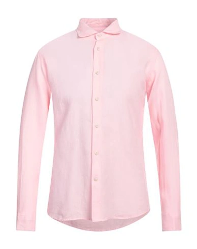 Drumohr Man Shirt Pink Size M Linen In Pink