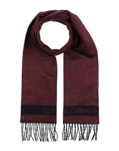 Dolce & Gabbana Man Scarf Burgundy Size - Silk, Cashmere In Red