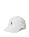 POLO RALPH LAUREN POLO RALPH LAUREN STRETCH-COTTON TWILL BALL CAP MAN HAT WHITE SIZE ONESIZE COTTON, ELASTANE