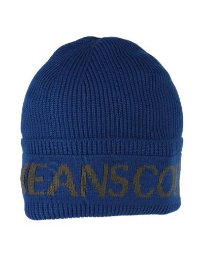 Versace Jeans Couture Man Hat Navy Size Onesize Wool, Acrylic In Blue