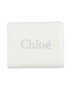 Chloé Embroidered Leather Wallet In White