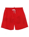 Dsquared2 Man Swim Trunks Red Size 38 Polyamide, Elastane In Red