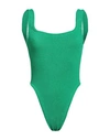 Hunza G Square-neck High-cut One-piece Swimsuit In Green