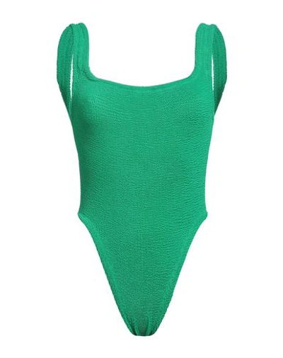 HUNZA G HUNZA G WOMAN ONE-PIECE SWIMSUIT GREEN SIZE ONESIZE NYLON, ELASTANE