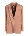 Liu •jo Woman Blazer Tan Size 8 Viscose, Linen In Brown