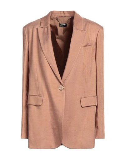 Liu •jo Woman Blazer Tan Size 8 Viscose, Linen In Brown