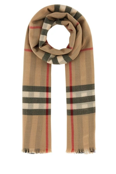 Burberry Unisex Embroidered Wool Scarf In Multicolor