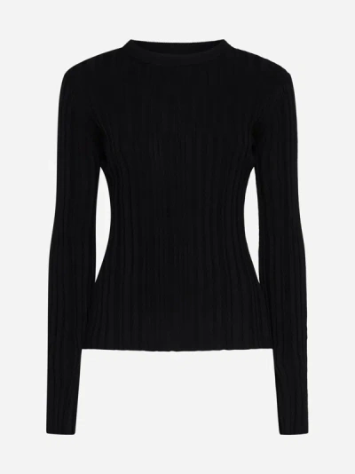 Loulou Studio Women's Evie Silk-blend Rib-knit Sweater In Black