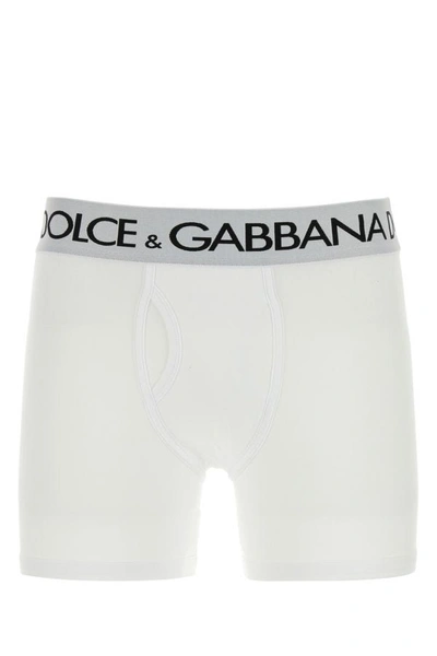 Dolce & Gabbana Man White Stretch Cotton Boxer