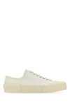 Jil Sander Calf Leather Lace-up Sneakers In White