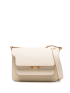 Marni Off-white Saffiano Leather Mini Trunk Bag In Nude & Neutrals