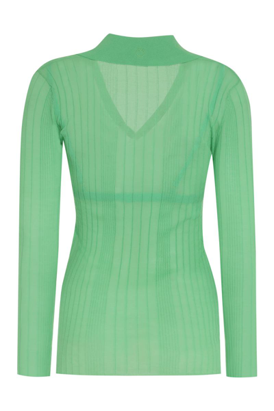 Pinko Tarassaco Crêpe Blouse In Green