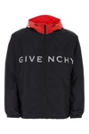 Givenchy Logo-print Hooded Jacket In Blue