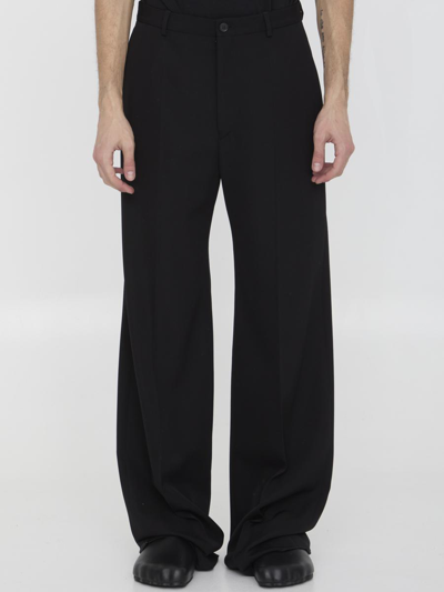 Balenciaga Oversized Tailored Trousers In Blue