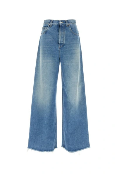 Gucci Woman Denim Wide-leg Jeans In Blue