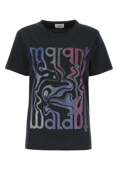 Isabel Marant Étoile Logo-print Cotton T-shirt In Black
