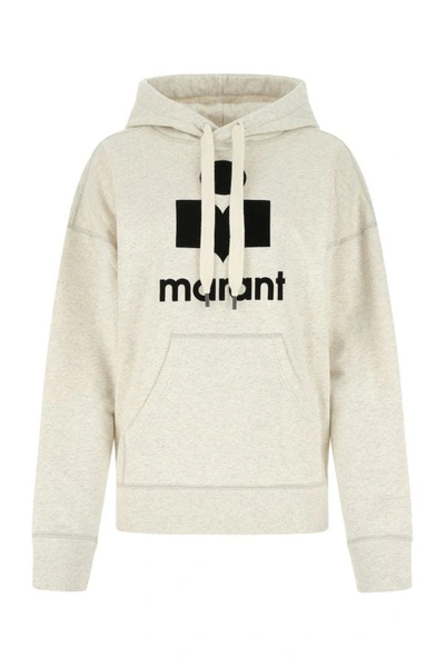 Isabel Marant Étoile Isabel Marant Etoile Women Melange Ivory Cotton Blend Mansel Sweatshirt In Brown