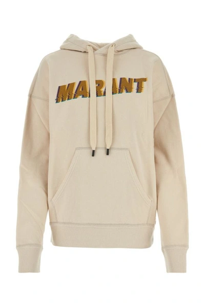 Isabel Marant Étoile Isabel Marant Etoile White Hoodie With Tonal Logo Print In Cotton Blend Woman