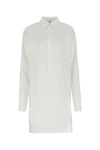 LOEWE LOEWE WOMAN WHITE POPLIN SHIRT DRESS