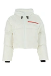 Prada Kurze Daunenjacke Aus Technischem Re-nylon In White