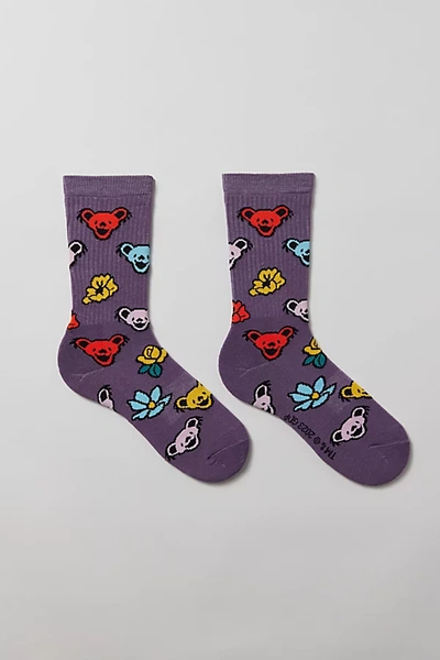 Urban Outfitters Grateful Dead Bear Icon Crew Sock In Purple, Men's At