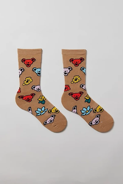 Urban Outfitters Grateful Dead Bear Icon Crew Sock In Tan, Men's At