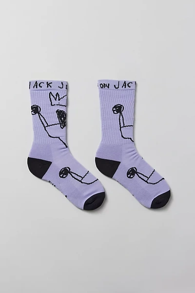 Urban Outfitters Basquiat Doodle Crew Sock In Lavender, Men's At  In Purple