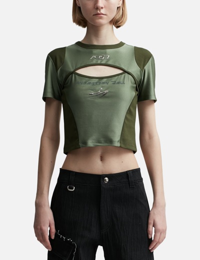 Andersson Bell Cut-out Racing T-shirt In Green