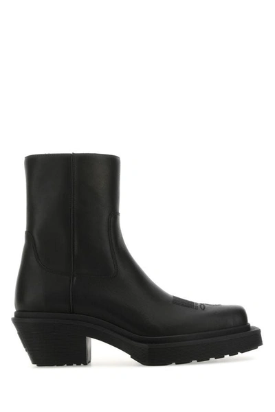 Vtmnts Man Black Leather Ankle Boots