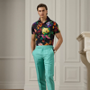 Ralph Lauren Gregory Hand-tailored Silk-linen Trouser In Sea Glass Blue