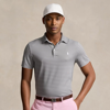 Rlx Golf Tailored Fit Performance Mesh Polo Shirt In Peak Grey/ceramic White
