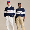 Ralph Lauren Classic Fit Polo Sport Rugby Shirt In Cruise Navy/white