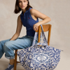 RALPH LAUREN QUILTED FLORAL COTTON EXTRA-LARGE TOTE