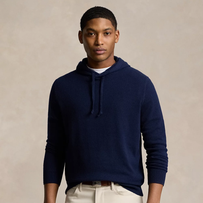 Rlx Golf Washable Cashmere Hooded Sweater In Refined Navy