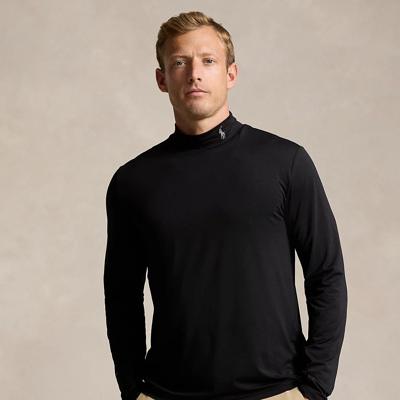 Rlx Golf Tailored Fit Performance Mockneck Shirt In Polo Black