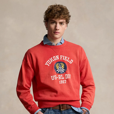 Ralph Lauren Vintage Fit Fleece Graphic Sweatshirt In New Brick